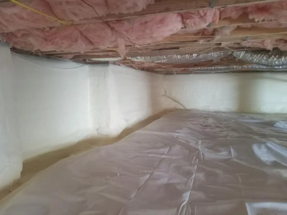 Crawl space encapsulation with closed-cell spray foam for Metal Roof Coating in Geneva