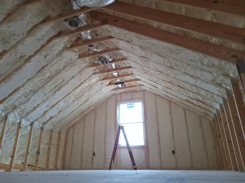 Spray foam roofing application for Crawl Space Insulation project in Geneva